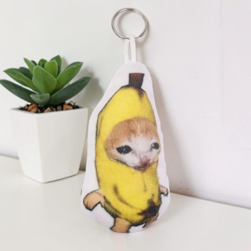 Мягкий брелок "Meme cat" со звуком, пипиляпуп [М_12]