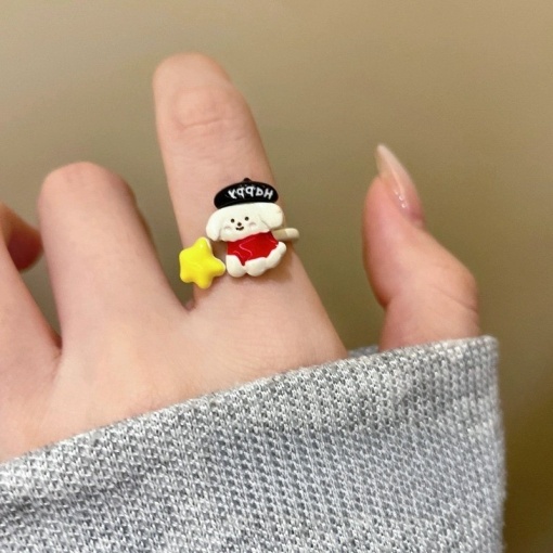 Кольцо "Собачка и звезда" happy