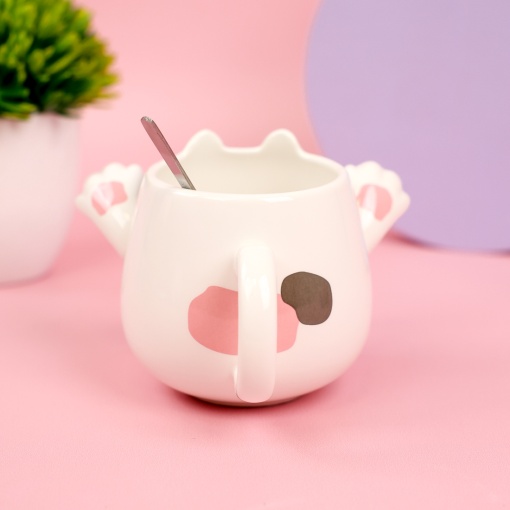 Кружка "Трехмерный кот" белый, 430мл оптом со склада!