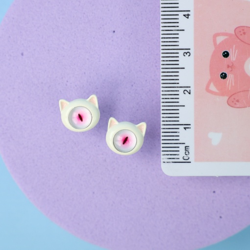 Серьги-гвоздики "White Monster", розовый