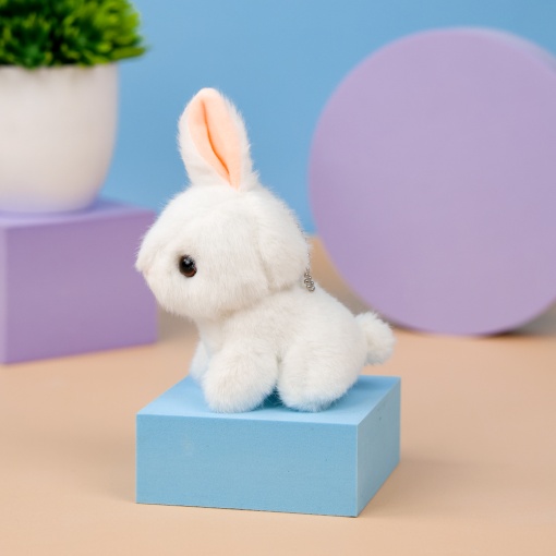 Мягкий брелок "Зайка" белый, 14 см