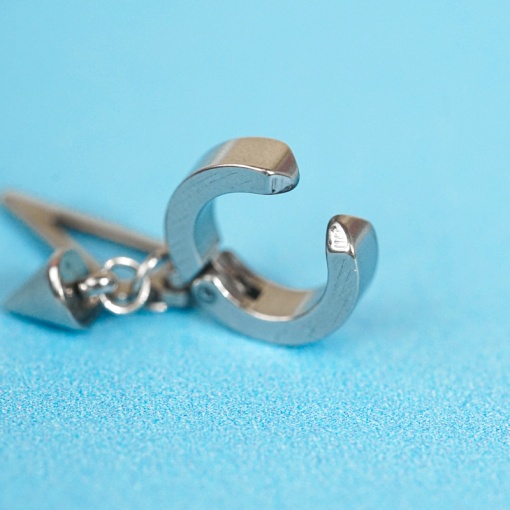 Серьга кафф "Triangle" серебристый