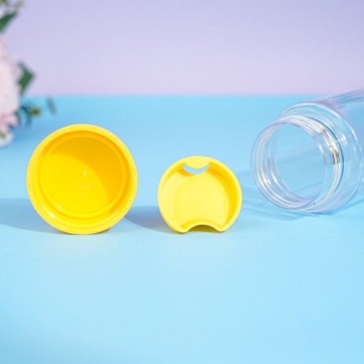 Бутылочка прозрачная "My bottle" желтая с чехлом оптом