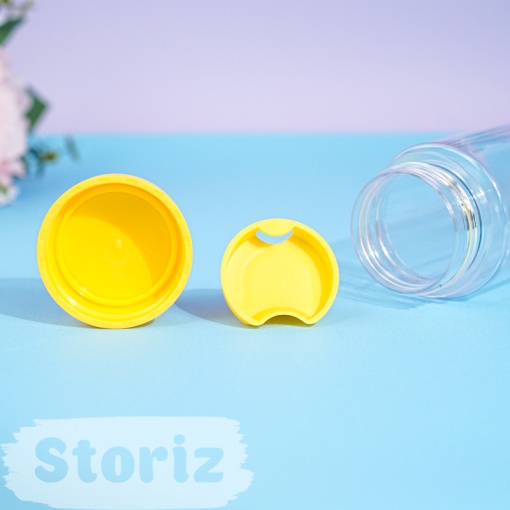 Бутылочка прозрачная "My bottle" желтая с чехлом оптом