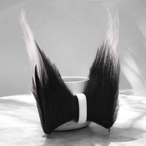 Набор заколок для волос "Лисьи ушки" черно-белый, 2 шт.