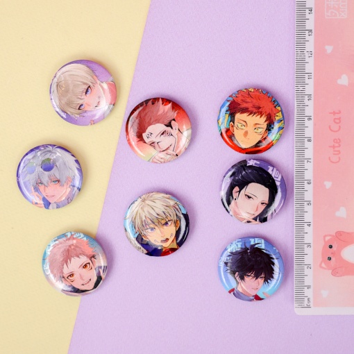 Набор круглых значков "Магическая битва" 32 мм (8шт)