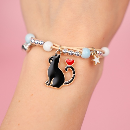 Браслет "Кошка" черный, №444L    