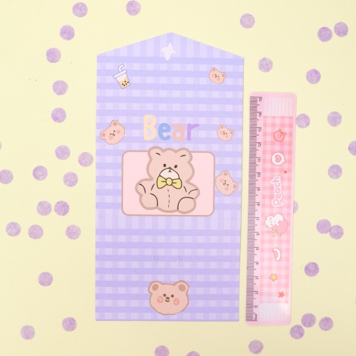 Конверт-открытка "Bear" №01, синий