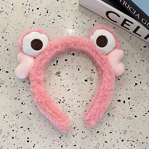 Ободок для волос "Frog and hearts" розовый