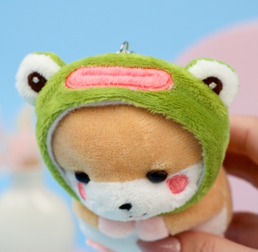 Мягкий брелок "Хомяк в костюме лягушки" 11 см