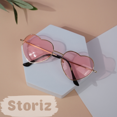 Солнцезащитные очки с чехлом "Heart" pink