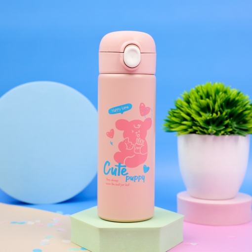Термос "Cute puppy" №6445 розовый, 390 мл. оптом