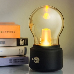 Ночник "Bulb Lamp" черный, 10,5см оптом