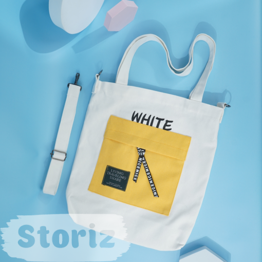Сумка тканевая "Colors" white