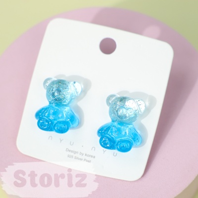Серьги "Marmalade Bears", прозрачно-синий