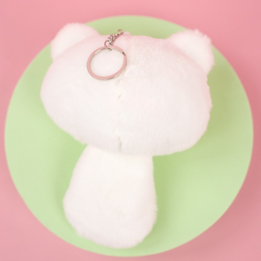 Мягкий брелок "Котик-пищалка" белый, 12см