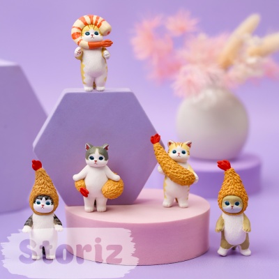 Фигурка "Shrimp cat" 5-6 см, в ассортименте 1шт оптом