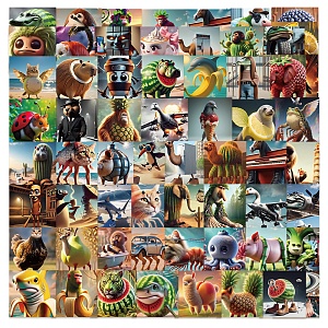 Наклейки для стикер бомбинга "Brainrot" №125 (62 шт.)