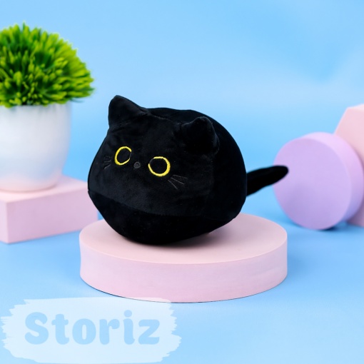 Мягкая игрушка "Котик" черный 20см