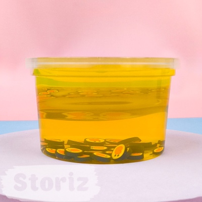 Слайм "Уточка" желтый, с дек. наполнителем утки, 180 гр. STORIZ