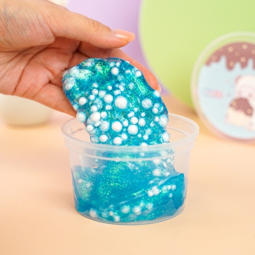 Слайм "Cute Lumb" голубые блёстки + шарики, 150 гр. STORIZ