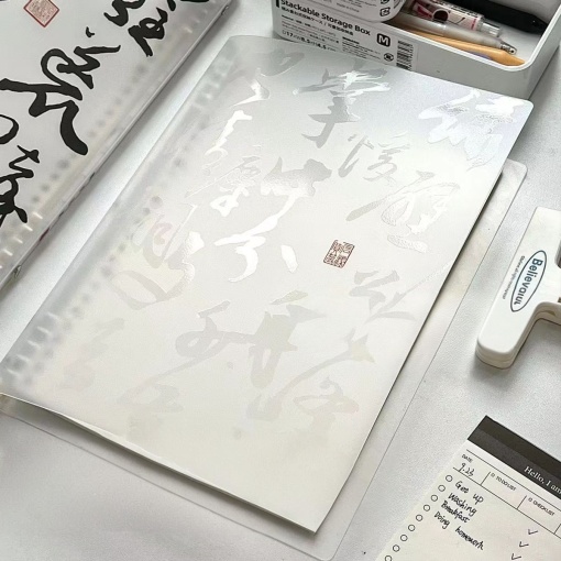 Блокнот на кольцах "Иероглифы" прозрачный (60 листов) 