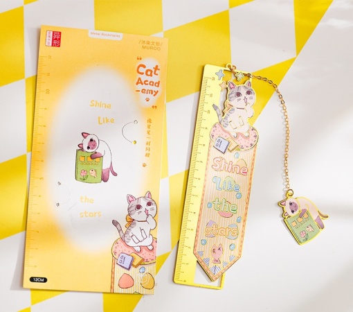 Линейка "Cat Academy" желтый, 15см