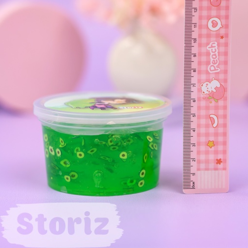 Слайм "Сяо" полупрозрачный (зелёный), с наполнителем + авокадо, 200 гр. STORIZ
