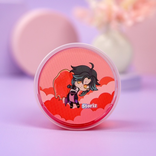 Слайм "Сяо" полупрозрачный (розовый), с наполнителем + сердечки, 200 гр. STORIZ