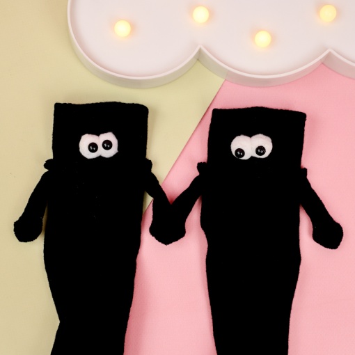 Носки парные с магнитом "Большие глазки" черный р.37-39