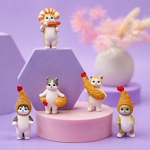 Набор фигурок "Shrimp cat" 5-6 см, 5 шт оптом