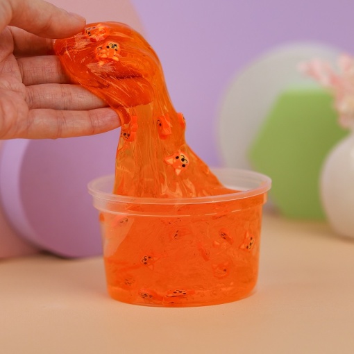 Слайм "Paimon" полупрозрачный (оранжевый), с наполнителем + корги, 200 гр. STORIZ, годен до 10.23