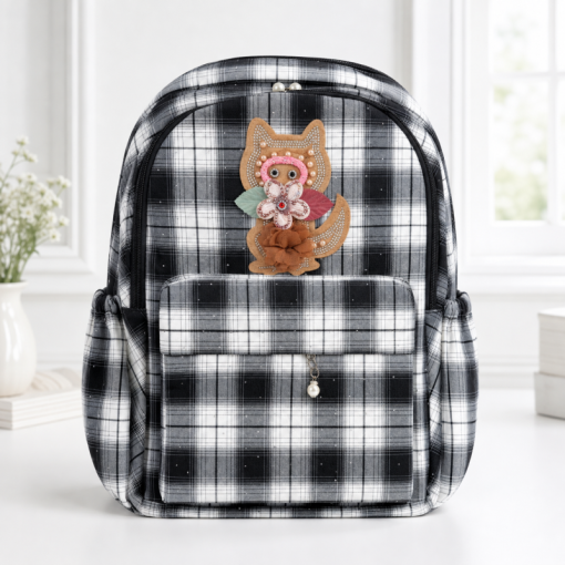 Рюкзак "Жемчужная клетка" kitty, черно-белый