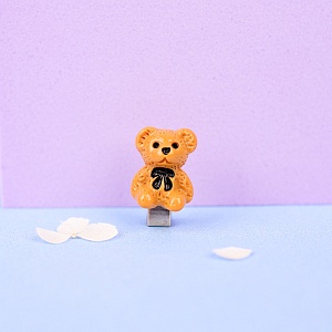 Заколка для волос "Cute Bear №1" коричневый