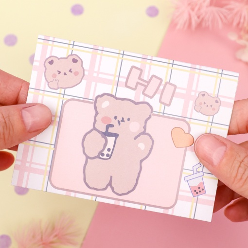 Конверт-открытка "Bear" №03, розовый