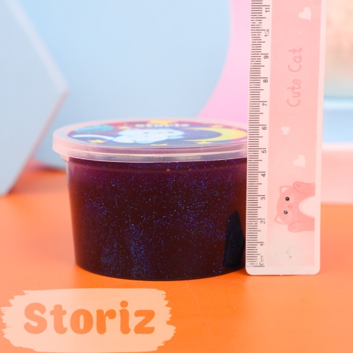 Слайм "Стекло" фиолетовый с синими блестками, 180 гр. STORIZ