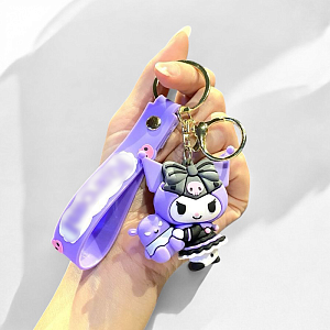 Брелок "Куро", с игрушкой, черный бант