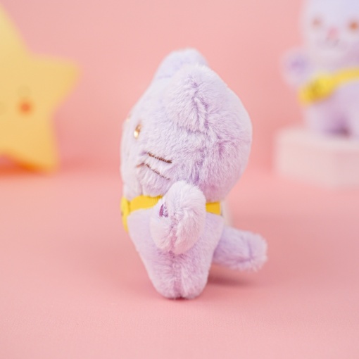 Мягкий брелок "Котик" сиреневый, 12 см