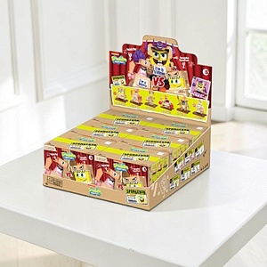 Набор фигурок Surprise "Spongebob" cardboard battle, в шоу-боксе 6шт оптом
