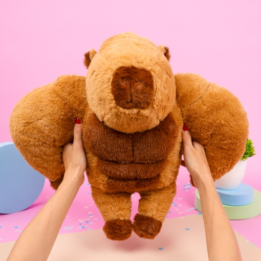 Мягкая игрушка "Капибара-качок" коричневый, 50см