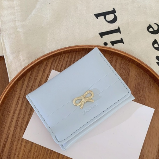 Мини-кошелек "Бантик" голубой