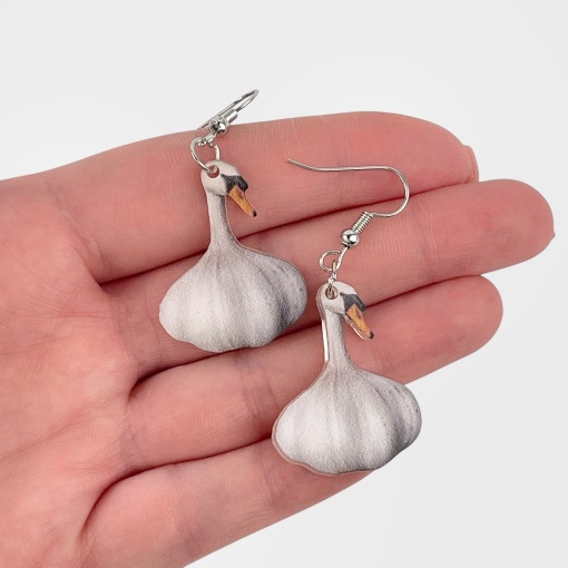 Серьги "Лебедь-чеснок"