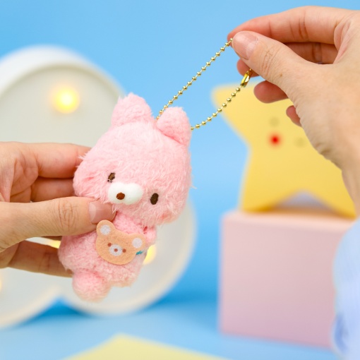 Мягкий брелок "Зайка" розовый, 9см