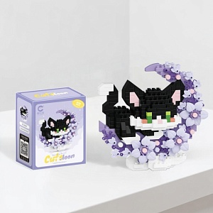 Конструктор "Цветочная луна" Котик черный (470 деталей)