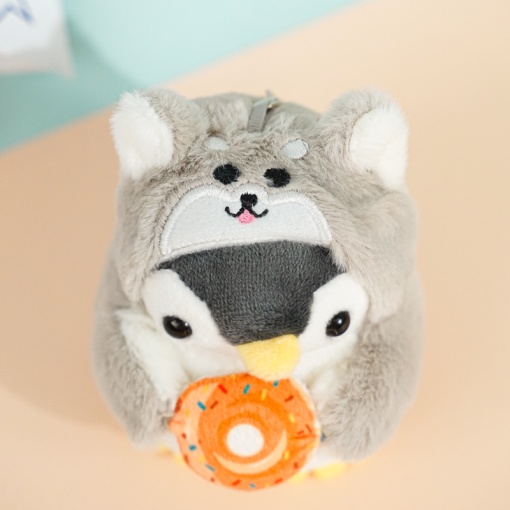 Мягкий брелок "Пингвин в костюме сиба-ину "10 см