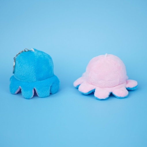 Мягкий брелок-перевертыш "Осьминожек" нежно-розовый голубой, 10 см