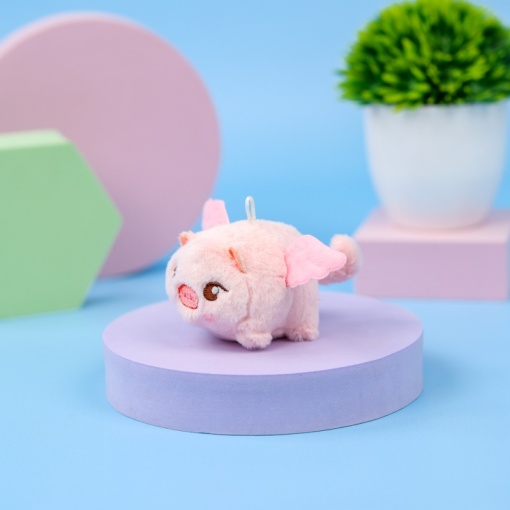 Мягкая игрушка "Заводная Свинка" розовый, 7см