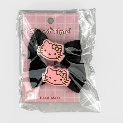 Набор заколок для волос "Hello Kt" черный бант, 2шт.