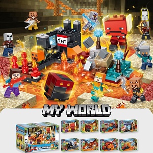 Набор конструкторов "My world" майн, лава, №MG692, в асс-те 16шт