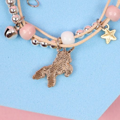 Браслет "Единорог" розовый №444T 